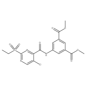 Dimethyl 5-({[5-chloro-2-(ethylsulfonyl)pyrimidin-4-yl]carbonyl}amino)benzene-1,3-dicarboxylate Structure