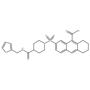 7-[(4-{[(Thiophen-2-YL)methyl]carbamoyl}piperidin-1-YL)sulfonyl]-1,2,3,4-tetrahydroacridine-9-carboxylic acid Structure