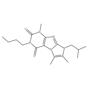 3-butyl-8-isobutyl-1,6,7-trimethyl-1H-imidazo[2,1-f]purine-2,4(3H,8H)-dione结构式