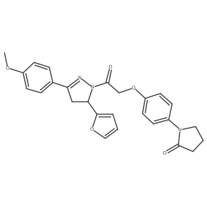 1-(4-{2-[5-(furan-2-yl)-3-(4-methoxyphenyl)-4,5-dihydro-1H-pyrazol-1-yl]-2-oxoethoxy}phenyl)pyrrolidin-2-one结构式