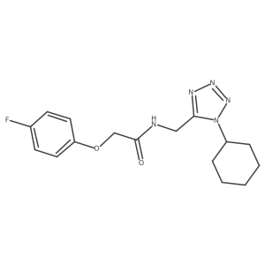N-((1-cyclohexyl-1H-tetrazol-5-yl)methyl)-2-(4-fluorophenoxy)acetamide结构式