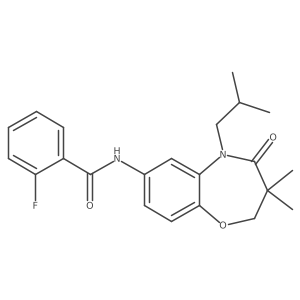 2-fluoro-N-(5-isobutyl-3,3-dimethyl-4-oxo-2,3,4,5-tetrahydrobenzo[b][1,4]oxazepin-7-yl)benzamide结构式