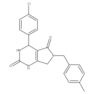 4-(4-chlorophenyl)-6-(4-methylbenzyl)-3,4,6,7-tetrahydro-1H-pyrrolo[3,4-d]pyrimidine-2,5-dione结构式