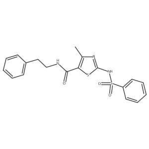 4-methyl-N-phenethyl-2-(phenylsulfonamido)thiazole-5-carboxamide结构式
