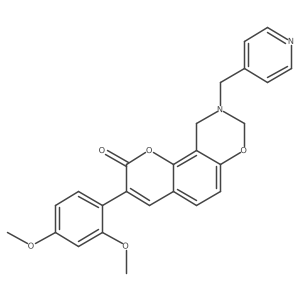3-(2,4-dimethoxyphenyl)-9-(pyridin-4-ylmethyl)-9,10-dihydrochromeno[8,7-e][1,3]oxazin-2(8H)-one Structure