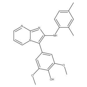 4-[2-[(2,4-Dimethylphenyl)amino]imidazo[1,2-a]pyrimidin-3-yl]-2,6-dimethoxyphenol结构式