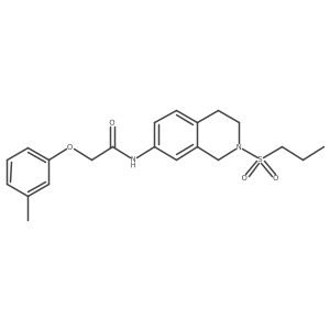N-(2-(propylsulfonyl)-1,2,3,4-tetrahydroisoquinolin-7-yl)-2-(m-tolyloxy)acetamide结构式