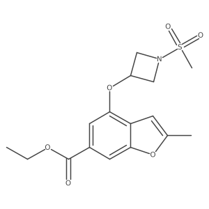 Ethyl 2-methyl-4-{[1-(methylsulfonyl)azetidin-3-yl]oxy}-1-benzofuran-6-carboxylate结构式