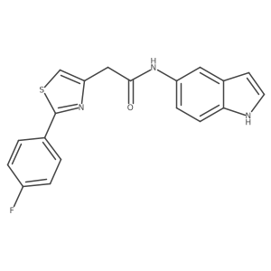 2-[2-(4-fluorophenyl)-1,3-thiazol-4-yl]-N-(1H-indol-5-yl)acetamide结构式