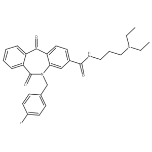 N-[3-(diethylamino)propyl]-10-(4-fluorobenzyl)-11-oxo-10,11-dihydrodibenzo[b,f][1,4]thiazepine-8-carboxamide 5-oxide结构式