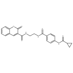 4-cyclopropaneamido-N-{2-[(2-oxo-2H-chromen-3-yl)formamido]ethyl}benzamide结构式