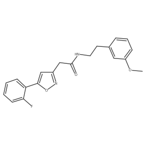 2-(5-(2-fluorophenyl)isoxazol-3-yl)-N-(3-methoxyphenethyl)acetamide结构式