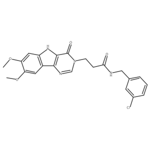 COc1cc2[nH]c3c(=O)n(CCC(=O)NCc4cccc(Cl)c4)cnc3c2cc1OC结构式