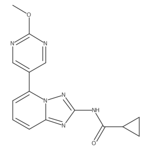 N-[5-(2-Methoxy-5-pyrimidinyl)[1,2,4]triazolo[1,5-a]pyridin-2-yl]cyclopropanecarboxamide结构式