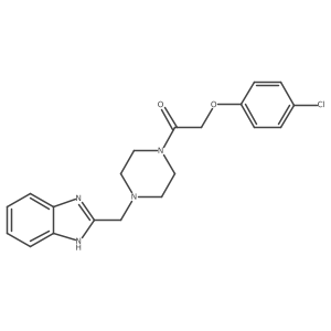 1-(4-((1H-benzo[d]imidazol-2-yl)methyl)piperazin-1-yl)-2-(4-chlorophenoxy)ethanone结构式