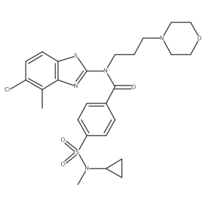 N-(5-Chloro-4-methyl-2-benzothiazolyl)-4-[(cyclopropylmethylamino)sulfonyl]-N-[3-(4-morpholinyl)propyl]benzamide结构式