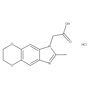 (2-Methyl-6,7-dihydro-5,8-dioxa-1,3-diaza-cyclopenta[B]naphthalen-1-YL)-acetic acid hydrochloride Structure