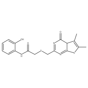 2-[(5,6-dimethyl-4-oxo-4aH-thieno[2,3-d]pyrimidin-2-yl)methylsulfanyl]-N-(2-hydroxyphenyl)acetamide Structure