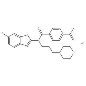 4-acetyl-N-(6-fluorobenzo[d]thiazol-2-yl)-N-(3-morpholinopropyl)benzamide hydrochloride Structure
