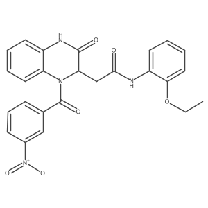 N-(2-ethoxyphenyl)-2-[1-(3-nitrobenzoyl)-3-oxo-1,2,3,4-tetrahydroquinoxalin-2-yl]acetamide结构式