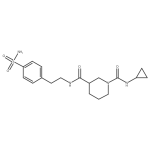N1-cyclopropyl-N3-(4-sulfamoylphenethyl)piperidine-1,3-dicarboxamide结构式