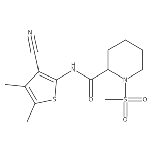 N-(3-cyano-4,5-dimethylthiophen-2-yl)-1-(methylsulfonyl)piperidine-2-carboxamide Structure