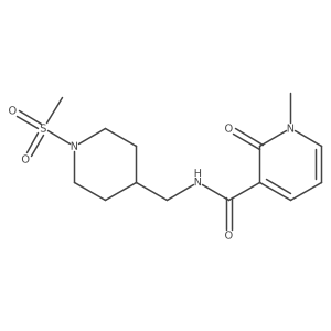 1-methyl-N-((1-(methylsulfonyl)piperidin-4-yl)methyl)-2-oxo-1,2-dihydropyridine-3-carboxamide Structure