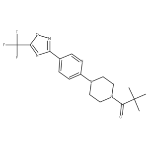 2,2-Dimethyl-1-(4-(5-(5-(trifluoromethyl)-1,2,4-oxadiazol-3-yl)pyridin-2-yl)piperazin-1-yl)propan-1-one结构式