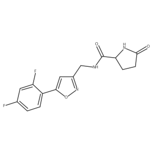 N-((5-(2,4-difluorophenyl)isoxazol-3-yl)methyl)-5-oxopyrrolidine-2-carboxamide结构式