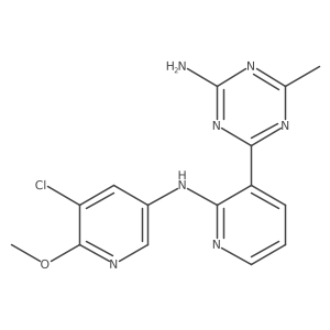 4-(2-(5-Chloro-6-methoxypyridin-3-ylamino)pyridin-3-yl)-6-methyl-1,3,5-triazin-2-amine结构式