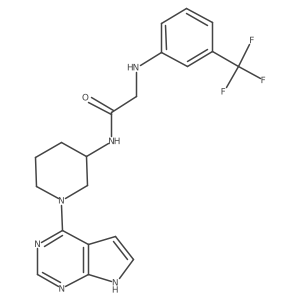 N-(1-(7H-pyrrolo[2,3-d]pyrimidin-4-yl)piperidin-3-yl)-2-(3-(trifluoromethyl)phenylamino)acetamide Structure