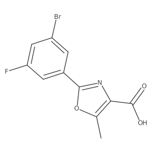 2-(3-Bromo-5-fluorophenyl)-5-methyloxazole-4-carboxylic Acid结构式