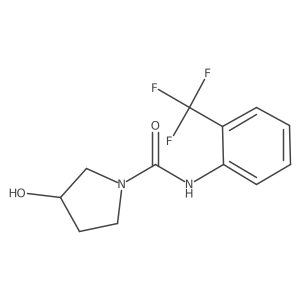 3-hydroxy-N-[2-(trifluoromethyl)phenyl]pyrrolidine-1-carboxamide结构式