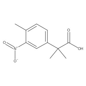 2-Methyl-2-(4-methyl-3-nitrophenyl)propanoic acid结构式