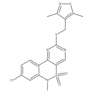 8-chloro-2-{[(3,5-dimethyl-1,2-oxazol-4-yl)methyl]sulfanyl}-6-methyl-6H-pyrimido[5,4-c][2,1]benzothiazine 5,5-dioxide Structure