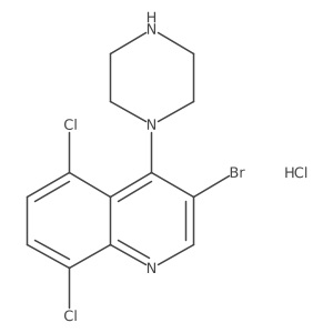 3-Bromo-5,8-dichloro-4-(piperazin-1-yl)quinoline hydrochloride结构式