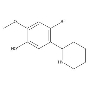 4-Bromo-2-methoxy-5-(piperidin-2-yl)phenol结构式