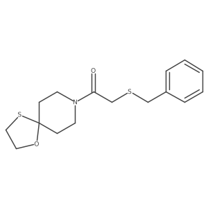 2-(Benzylthio)-1-(1-oxa-4-thia-8-azaspiro[4.5]decan-8-yl)ethanone结构式