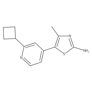 5-(2-Cyclobutylpyridin-4-yl)-4-methylthiazol-2-amine结构式