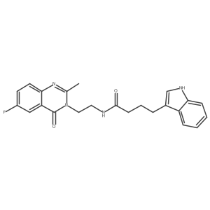 N-[2-(6-fluoro-2-methyl-4-oxoquinazolin-3(4H)-yl)ethyl]-4-(1H-indol-3-yl)butanamide Structure