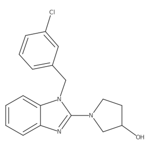 1-(1-(3-chlorobenzyl)-1H-benzo[d]imidazol-2-yl)pyrrolidin-3-ol结构式