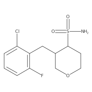 3-(2-chloro-6-fluorobenzyl)tetrahydro-2H-pyran-4-sulfonamide结构式