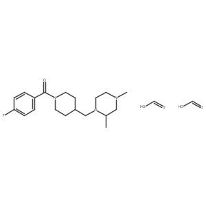 (4-((2,4-Dimethylpiperazin-1-yl)methyl)piperidin-1-yl)(4-fluorophenyl)methanone diformate结构式