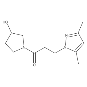 3-(3,5-dimethyl-1H-pyrazol-1-yl)-1-(3-hydroxypyrrolidin-1-yl)propan-1-one Structure