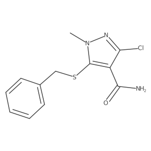 3-Chloro-1-methyl-5-[(phenylmethyl)thio]-1H-pyrazole-4-carboxamide Structure