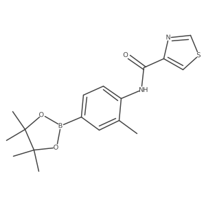 Thiazole-4-carboxylic acid [2-methyl-4-(4,4,5,5-tetramethyl-[1,3,2]dioxaborolan-2-yl)-phenyl]-amide结构式