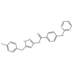 N-[5-(4-fluorobenzyl)-1H-1,2,4-triazol-3-yl]-4-(pyrimidin-2-ylamino)benzamide结构式