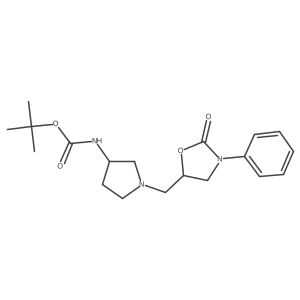 tert-butyl N-{1-[(2-oxo-3-phenyl-1,3-oxazolidin-5-yl)methyl]pyrrolidin-3-yl}carbamate Structure