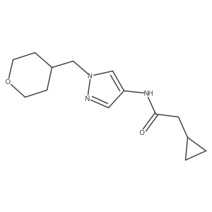 2-cyclopropyl-N-(1-((tetrahydro-2H-pyran-4-yl)methyl)-1H-pyrazol-4-yl)acetamide结构式