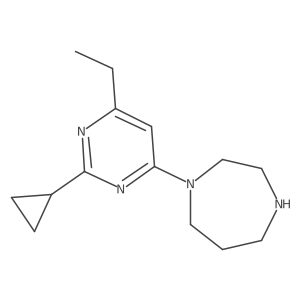 1-(2-Cyclopropyl-6-ethylpyrimidin-4-yl)-1,4-diazepane结构式